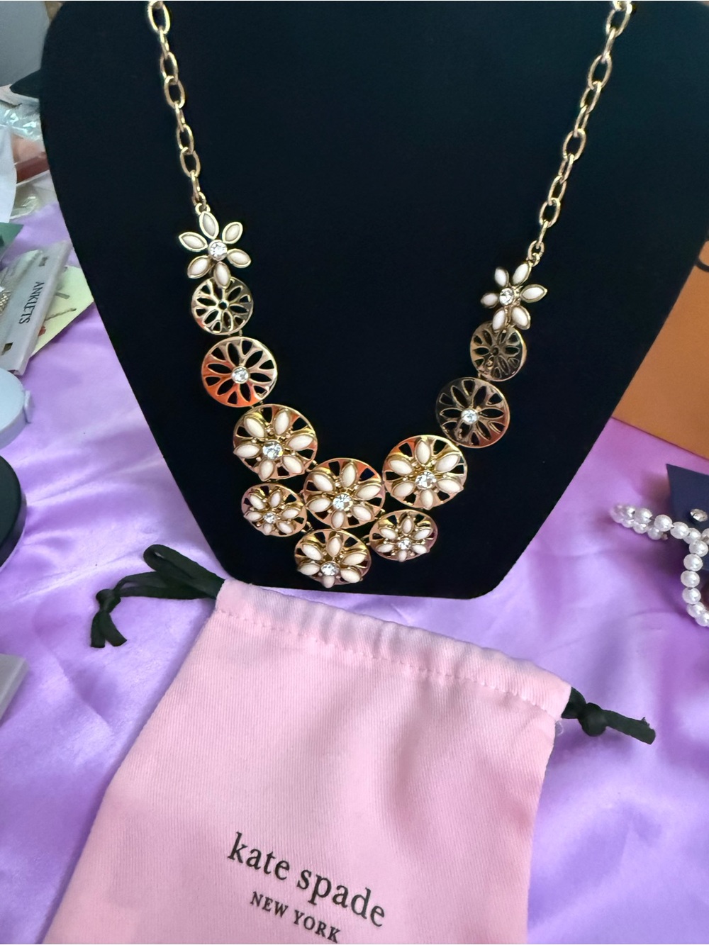 Kate Spade New York Eyelet Garden statement bib necklace